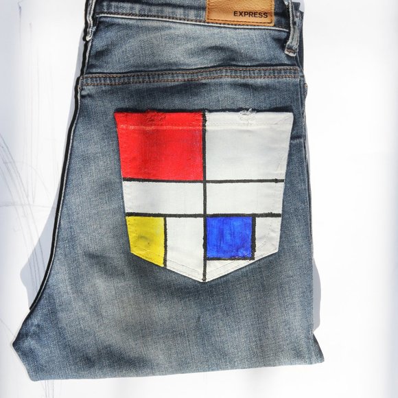 Handpainted Denim Jeans - Picture 2 of 4